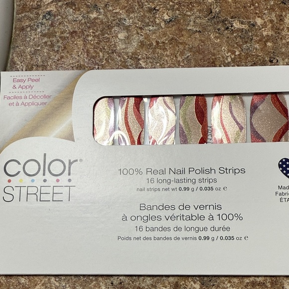 Color Street Other - Color Street Pink, Gold & Red Swirl Nail Polish Strips by Color Street